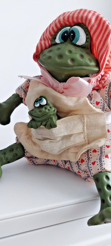 Vintage frosch puppe - frosch,